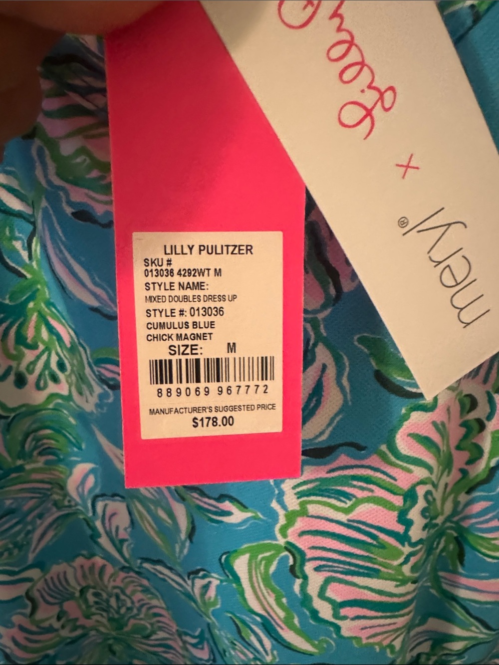 Lilly Pulitzer Cumulus Blue & Pink Floral Dress